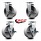 Service Caster 6 Inch Semi Steel Cast Iron Swivel Caster Set with Roller Bearings 2 Brakes SCC-20S620-SSR-2-TLB-2 - alternate 3